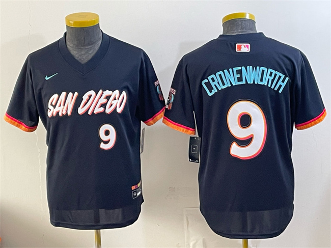 Youth San Diego Padres #9 Jake Cronenworth Obsidian 2026 City Connect Stadium Stitched Baseball Jersey